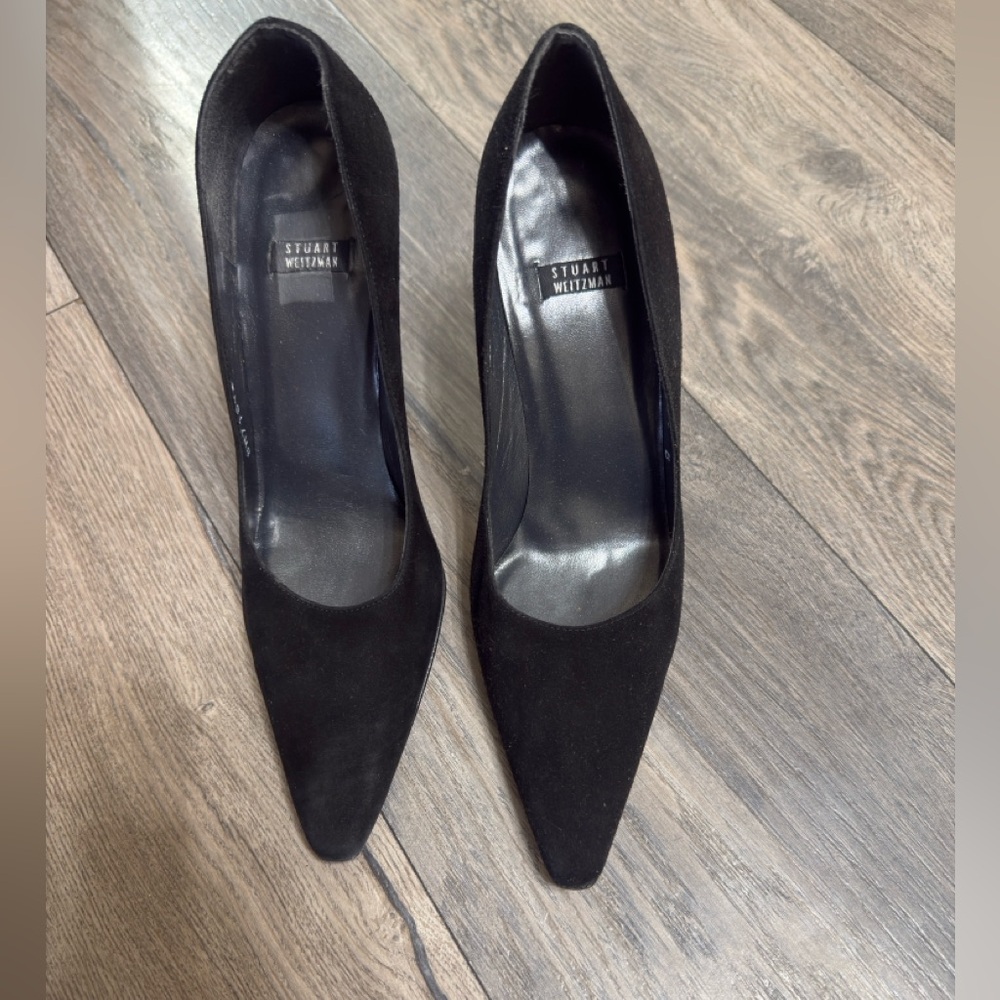 Stuart Weitzman black suede heels